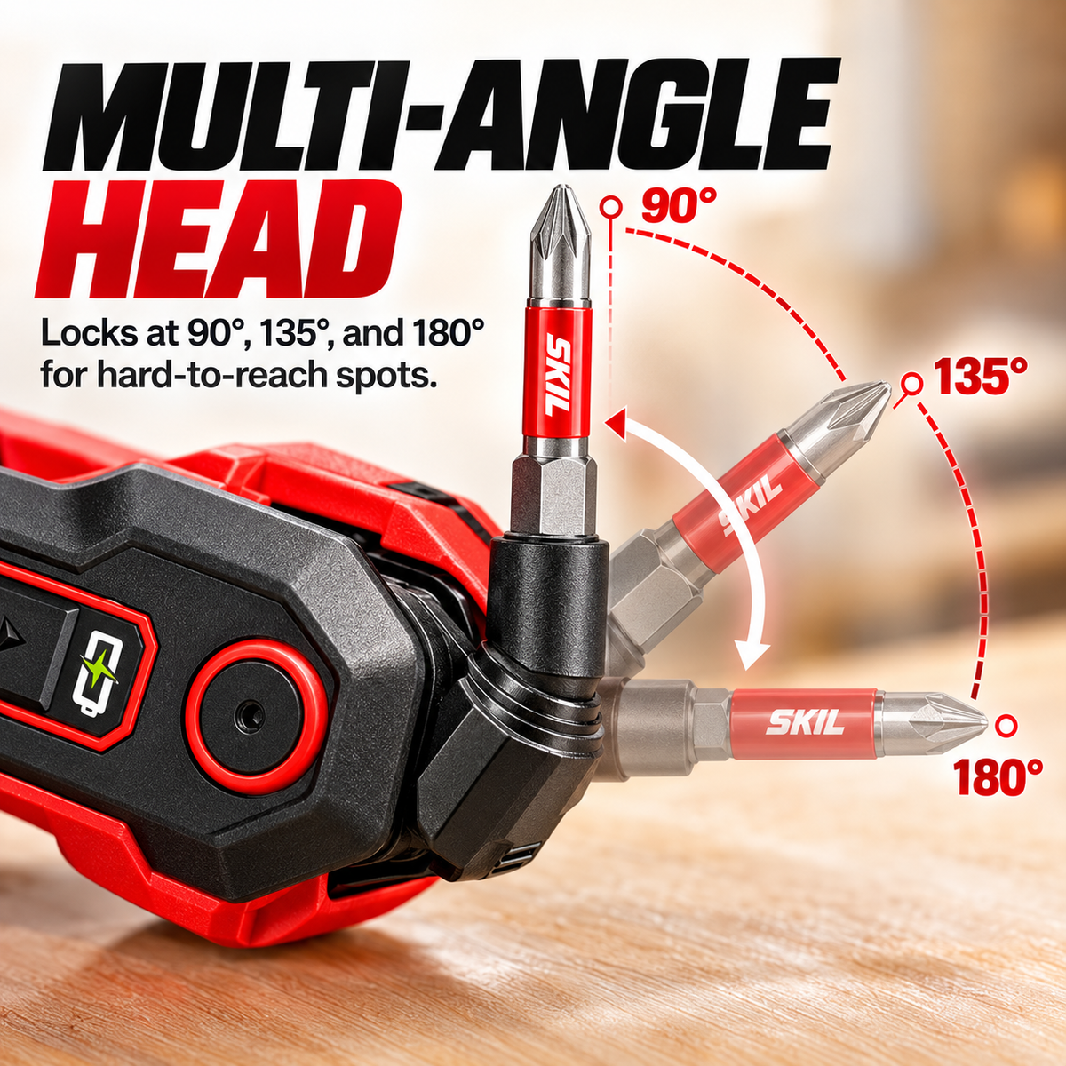 🔧Rechargeable Powered Folding Hex Key – 3-Angle Electric Driver with 11-Piece Bit Set