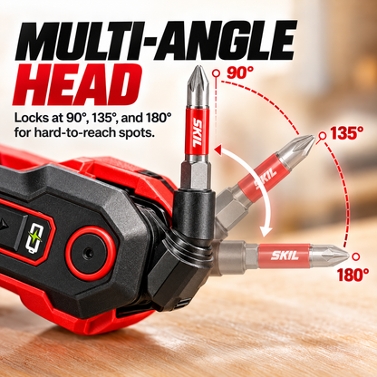 🔧Rechargeable Powered Folding Hex Key – 3-Angle Electric Driver with 11-Piece Bit Set