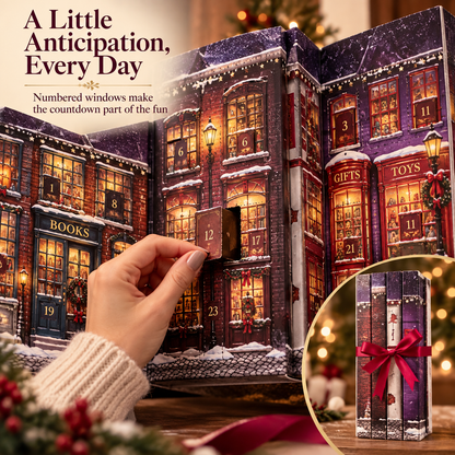 🎄 Christmas Book-Style Advent Calendar – Fold-Out Winter Village, Daily Holiday Surprises & Festive Shelf Décor 🎁✨
