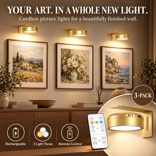 💡Picture Lights for Wall Rechargeable