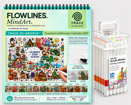 🎨Color The Year 2027: Trace-By-Groove Creative Calendar📅