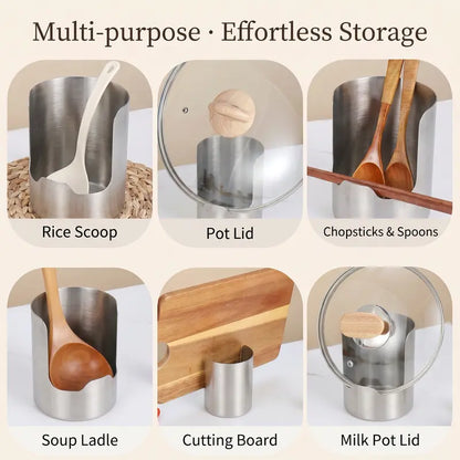 🥣 Stainless Steel Utensil & Lid Organizer