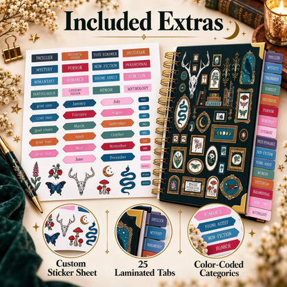 📖✨Midnight Study Hardcover Reading Planner for Book Lovers