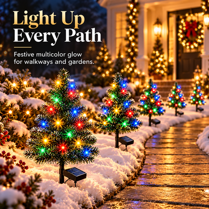 🎄 Solar Christmas Tree Stake Light – Multicolor LED Outdoor Holiday Garden Decor