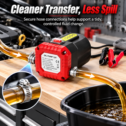 🛢️⚡ 12V 80W Electric Oil Extractor Pump – Engine Oil & Gear Oil Transfer Kit with Hoses