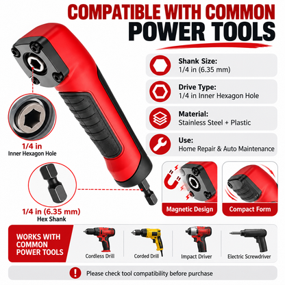 90° Right Angle Drill Adapter – Reach Screws in Tight Spaces