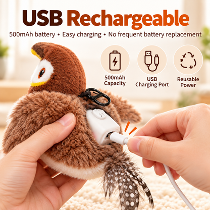Flapping Bird Cat Toy – Interactive Catnip Plush
