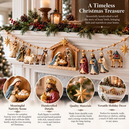 ✝️ The Night Hope Was Born – Bethlehem Nativity Christmas Garland