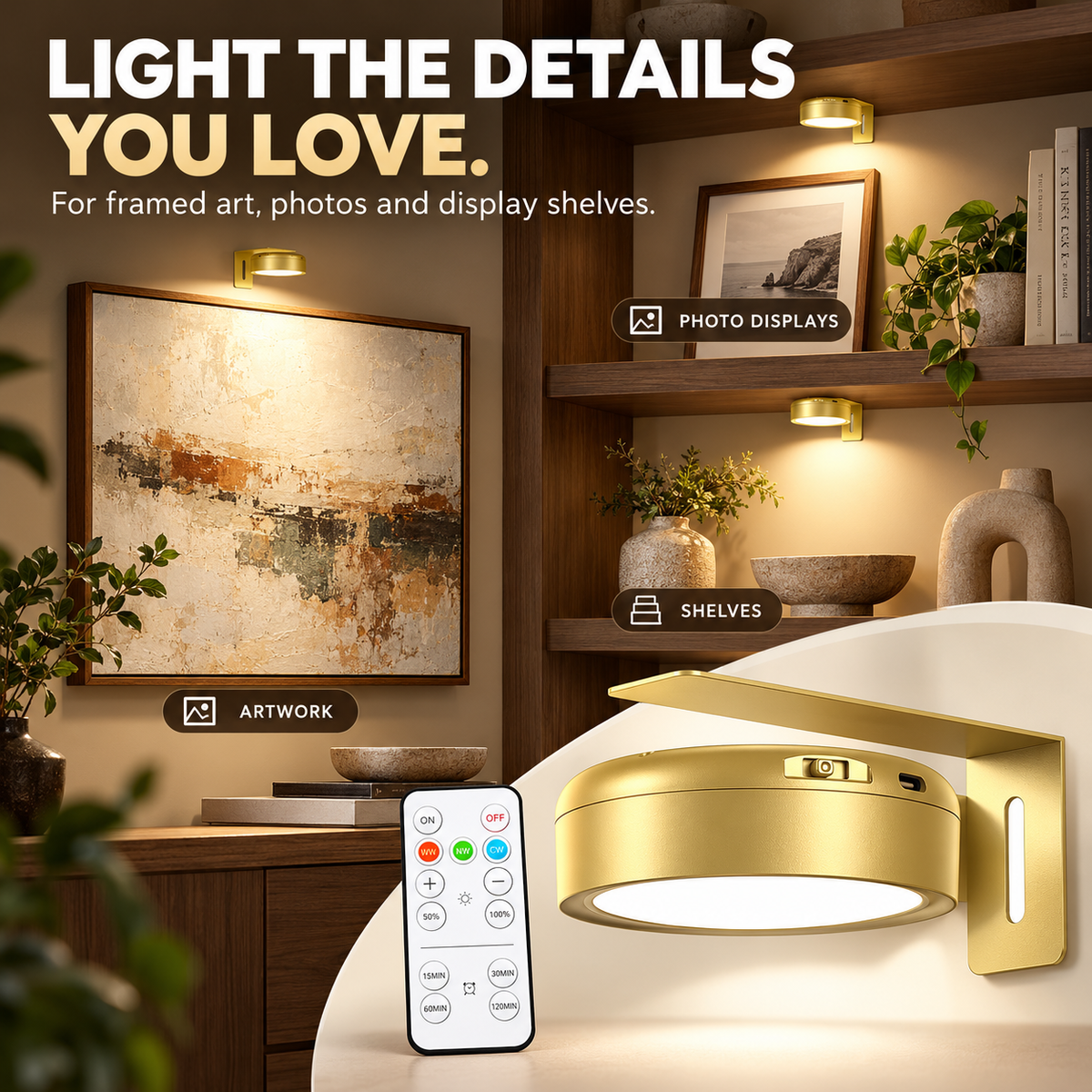 💡Picture Lights for Wall Rechargeable