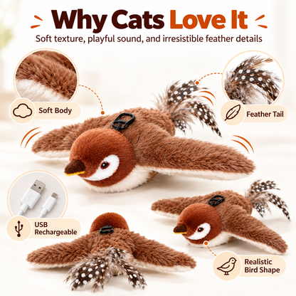 Flapping Bird Cat Toy – Interactive Catnip Plush