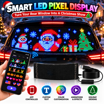 🚗 Smart LED Pixel Car Display – Custom Text, Colors & Animations