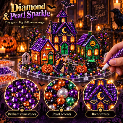 3D DIY Diamond Art Halloween Village Kit