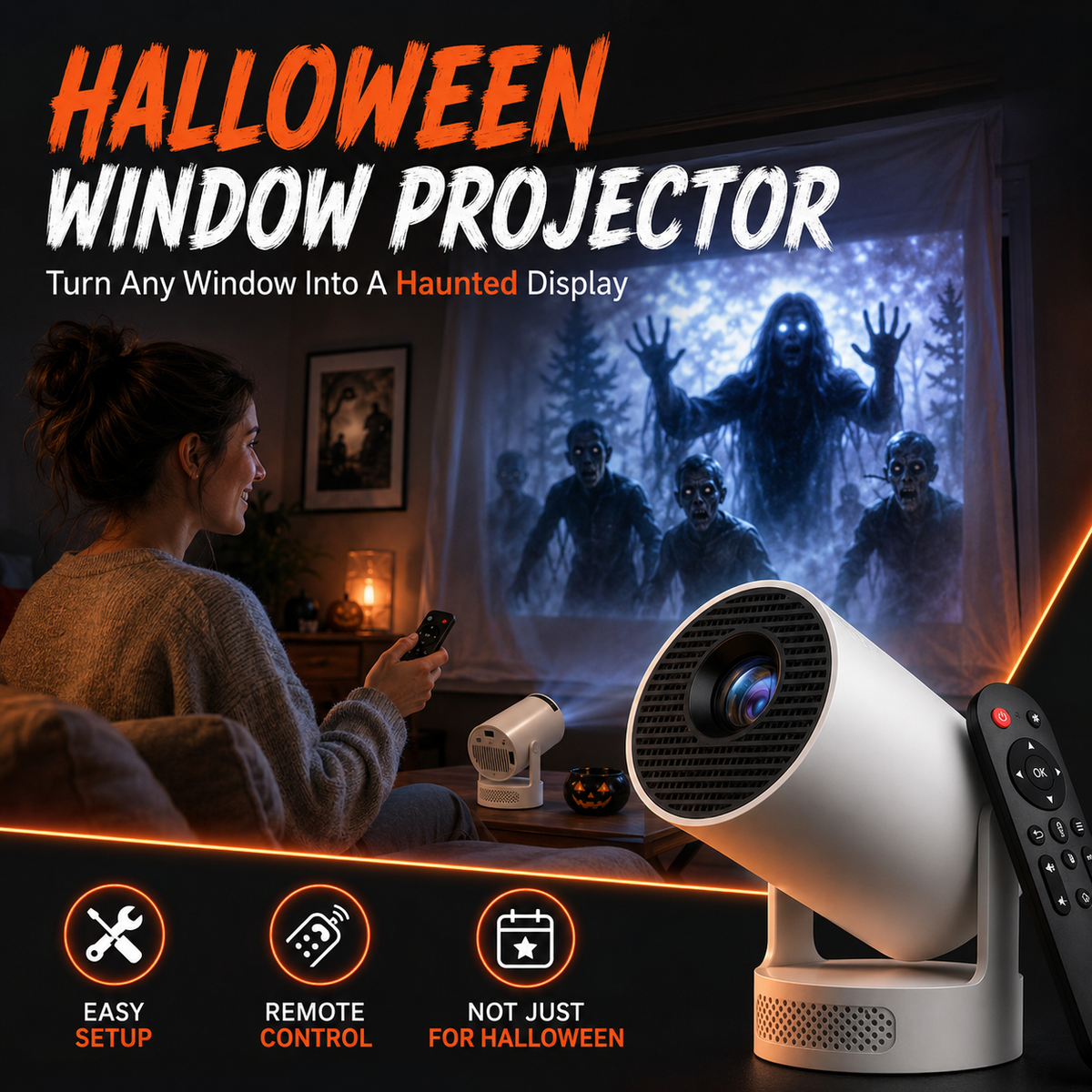 👻New Halloween window projector