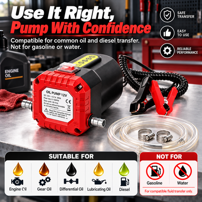 🔧 12V 80W Electric Oil Extractor Pump – Fast, Cleaner Oil Changes