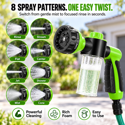 💦High-Pressure Vehicle Bubble Cleaning Blaster with 8 Adjustable Watering Patterns🚗