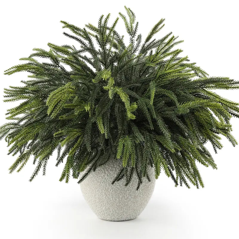 🌲 24-Inch Real Touch Norfolk Pine Stems – Flexible Artificial Evergreen Greenery
