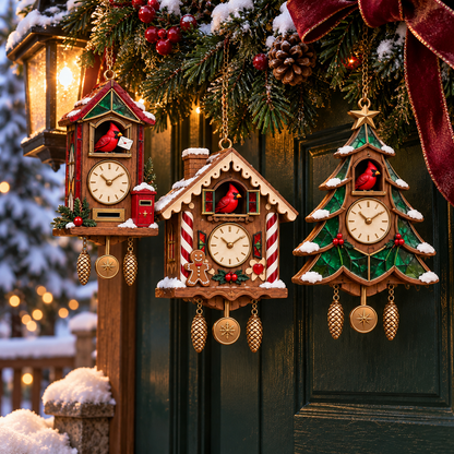🎄 Limited-Time Christmas Sale | 2026 Red Cardinal Cuckoo Clock Ornaments – Set of 6 Vintage-Inspired Designs for a Nostalgic Holiday Tree & Thoughtful Gifting ❤️