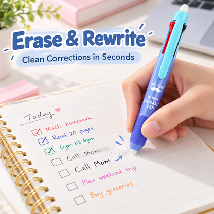🎨Mr. Pen- Erasable Multicolor Pen, 4-in-1, 5 Pack, Colorful Ink