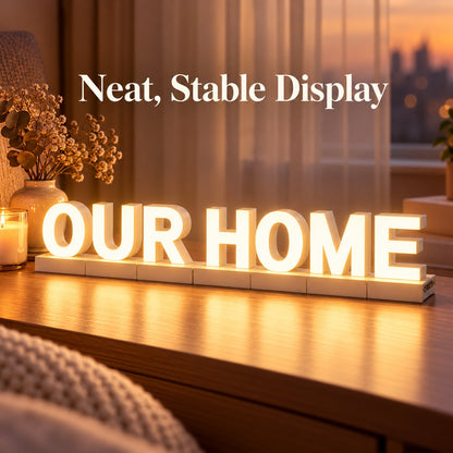 Reconfigurable Magnetic LED Letter Light | For desk & event decor✨🎁