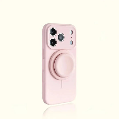 Magnetic Stand Liquid Silicone Full Coverage Phone Case with AI Capture Button for iPhone 18 Pro Max