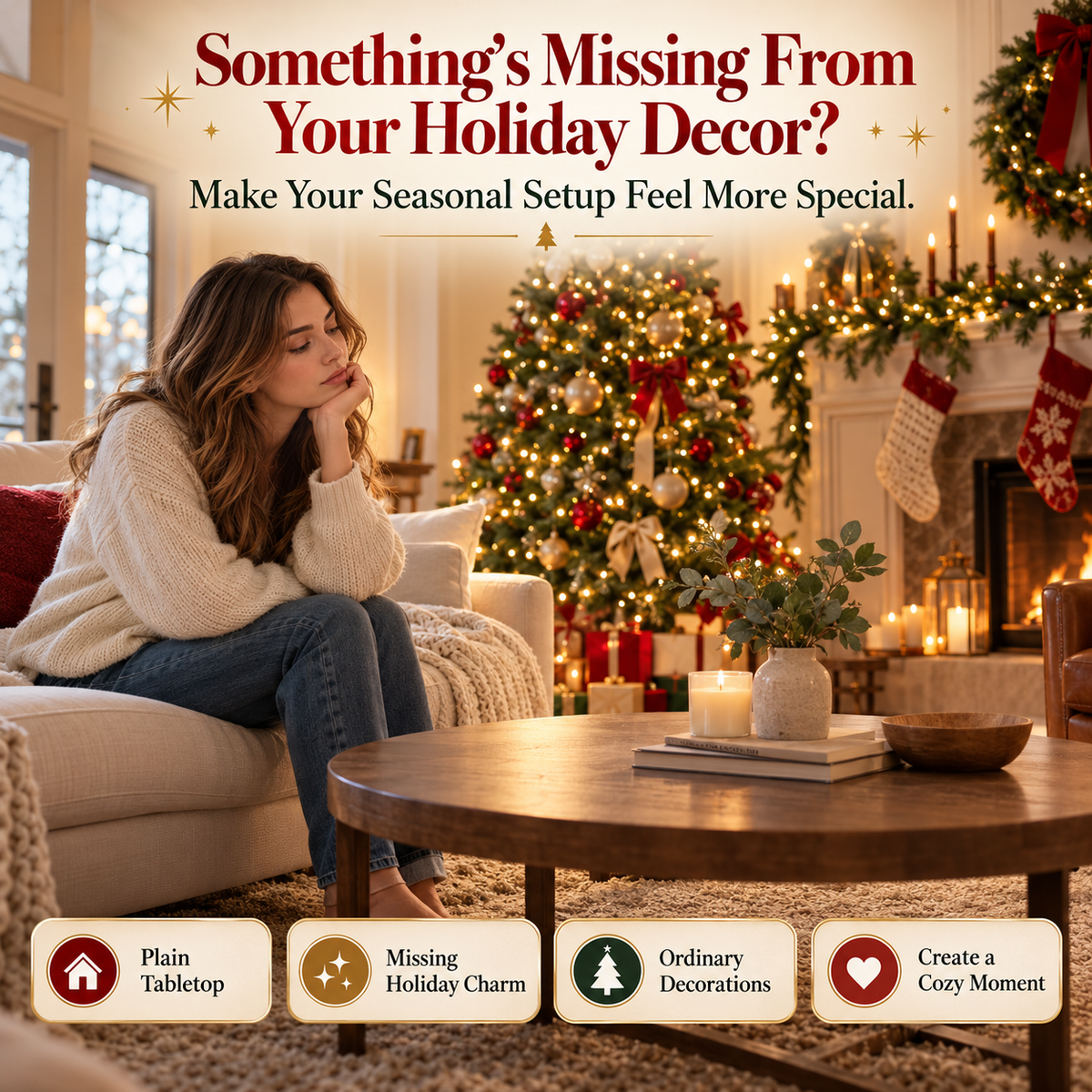 🎄 Mini Christmas Campfire Mist Lamp – Cozy LED Holiday Tabletop Decor