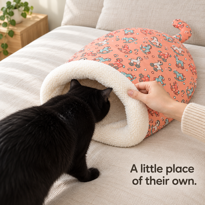 🐾 Cozy Fleece Pet Sleeping Bag – Soft Snuggle Bed for Cats & Small Dogs 💤