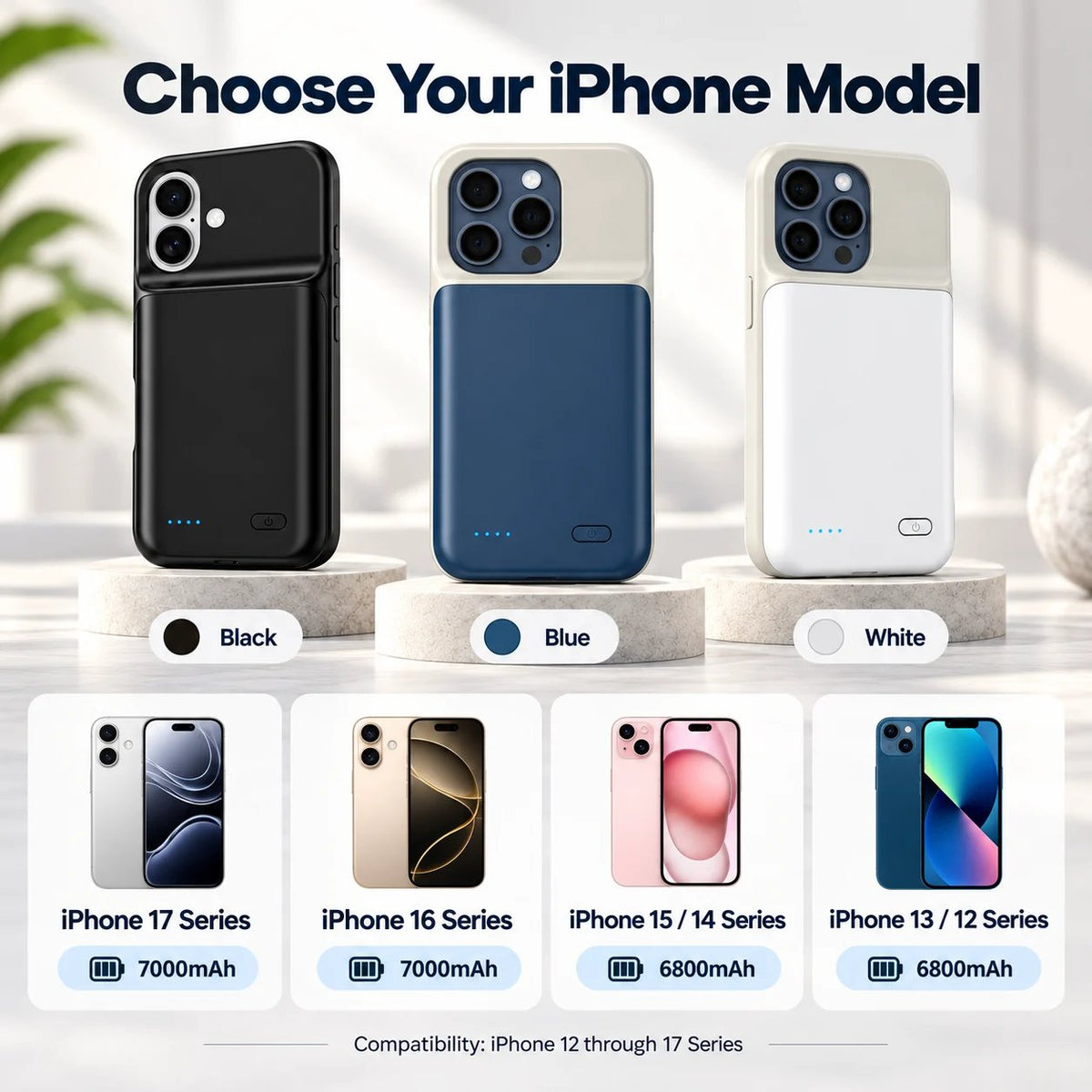 ⚡ Slim Fit iPhone Battery Case | 10-Layer Safety Protection Portable Charging Cover