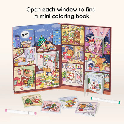🎁🎨 24-Day Christmas Countdown Mystery Box mini Coloring Book Set