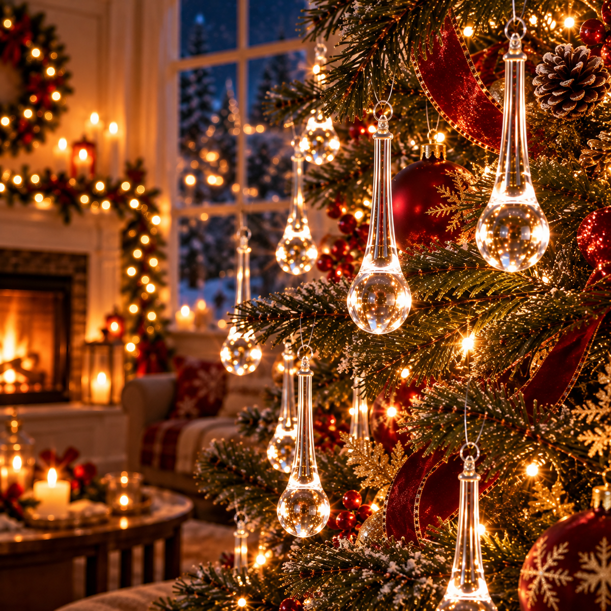 ✨ Crystal-Style Hanging Drops – Tree, Wreath, Chandelier & Holiday Decor