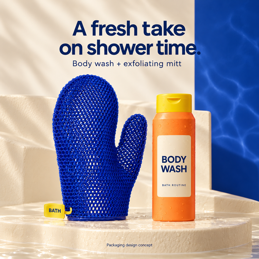 🫧 Body Wash & Exfoliating Mitt Set