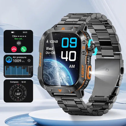 ⌚2.01-Inch Sport Smartwatch with Calls, Activity Modes & Side LED Light🎁