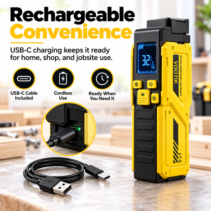 📏Digital Laser Tape Measure – 16.4 ft, Rechargeable & Memory-Enabled