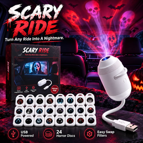 🔥24-Disc USB Car Interior Horror Projector Lamp