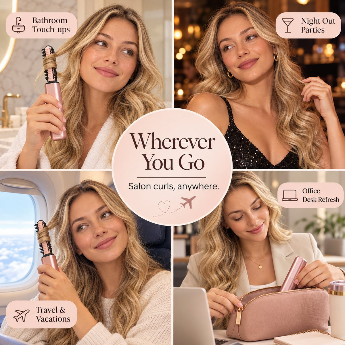 Cordless Ceramic Hair Curler – Fits in Any Bag 👜🔥