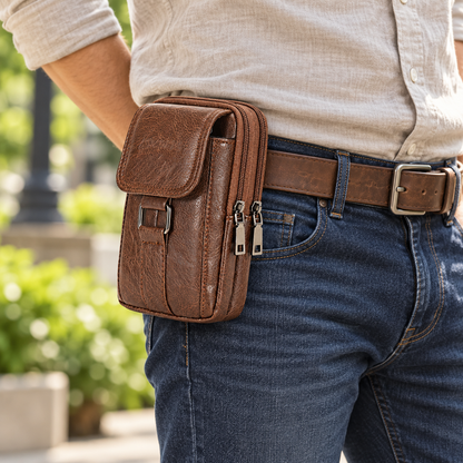 Belt-Loop Phone Pouch 🤎 Double-Zip Everyday Carry