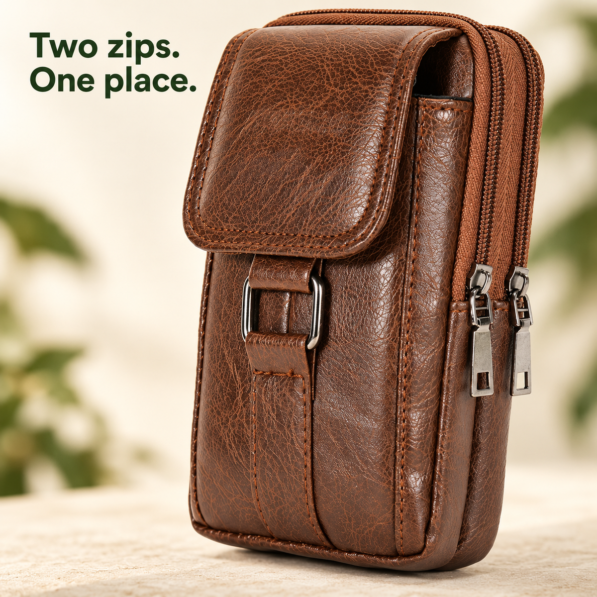 Belt-Loop Phone Pouch 🤎 Double-Zip Everyday Carry
