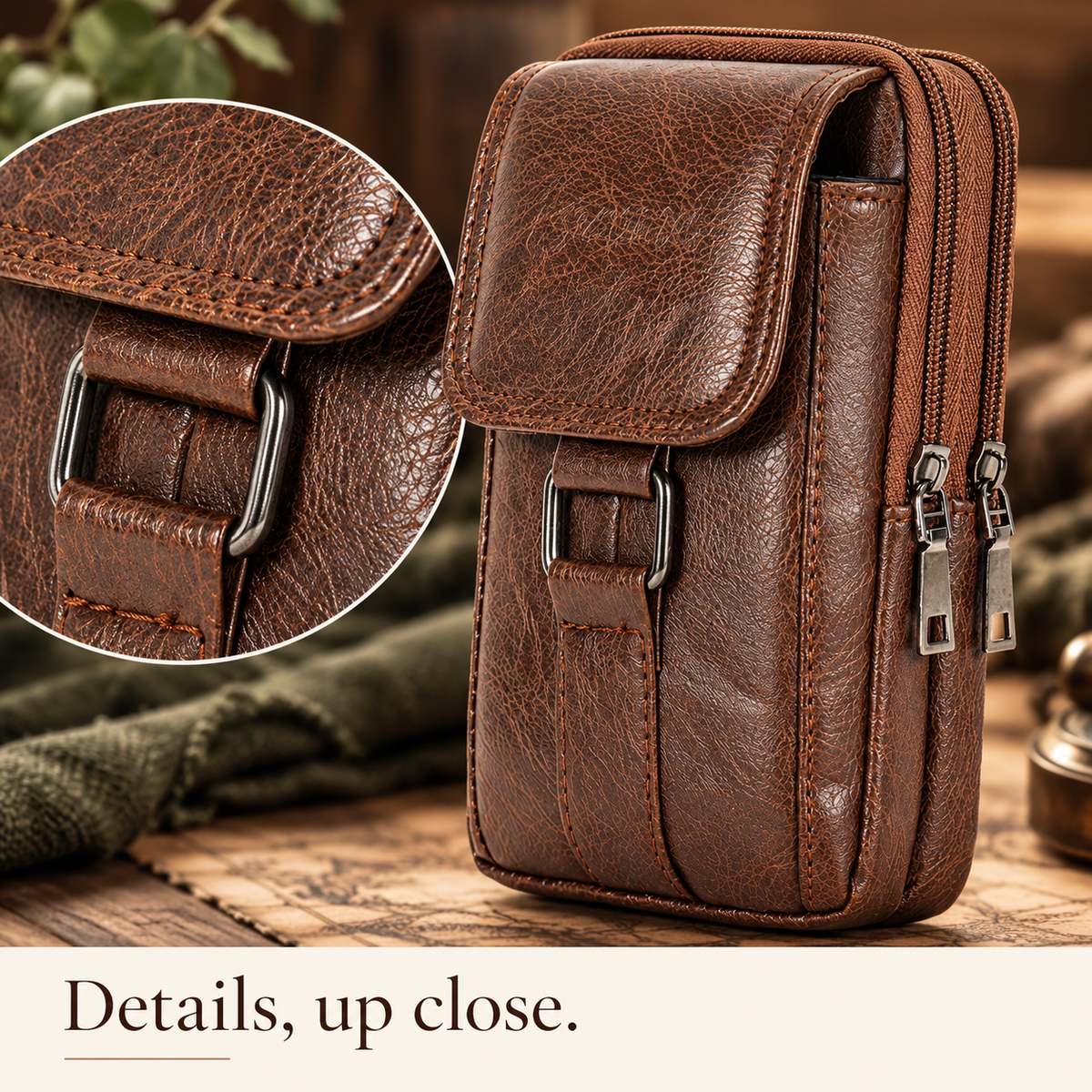 Belt-Loop Phone Pouch 🤎 Double-Zip Everyday Carry