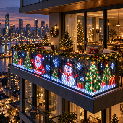 🎄 Turn Your Balcony Into a Christmas Show – Smart Animated Pixel Curtain Lights🎅