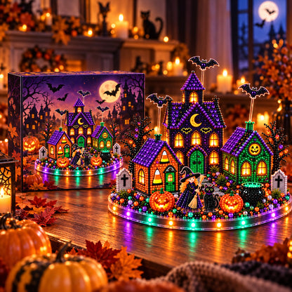 3D DIY Diamond Art Halloween Village Kit