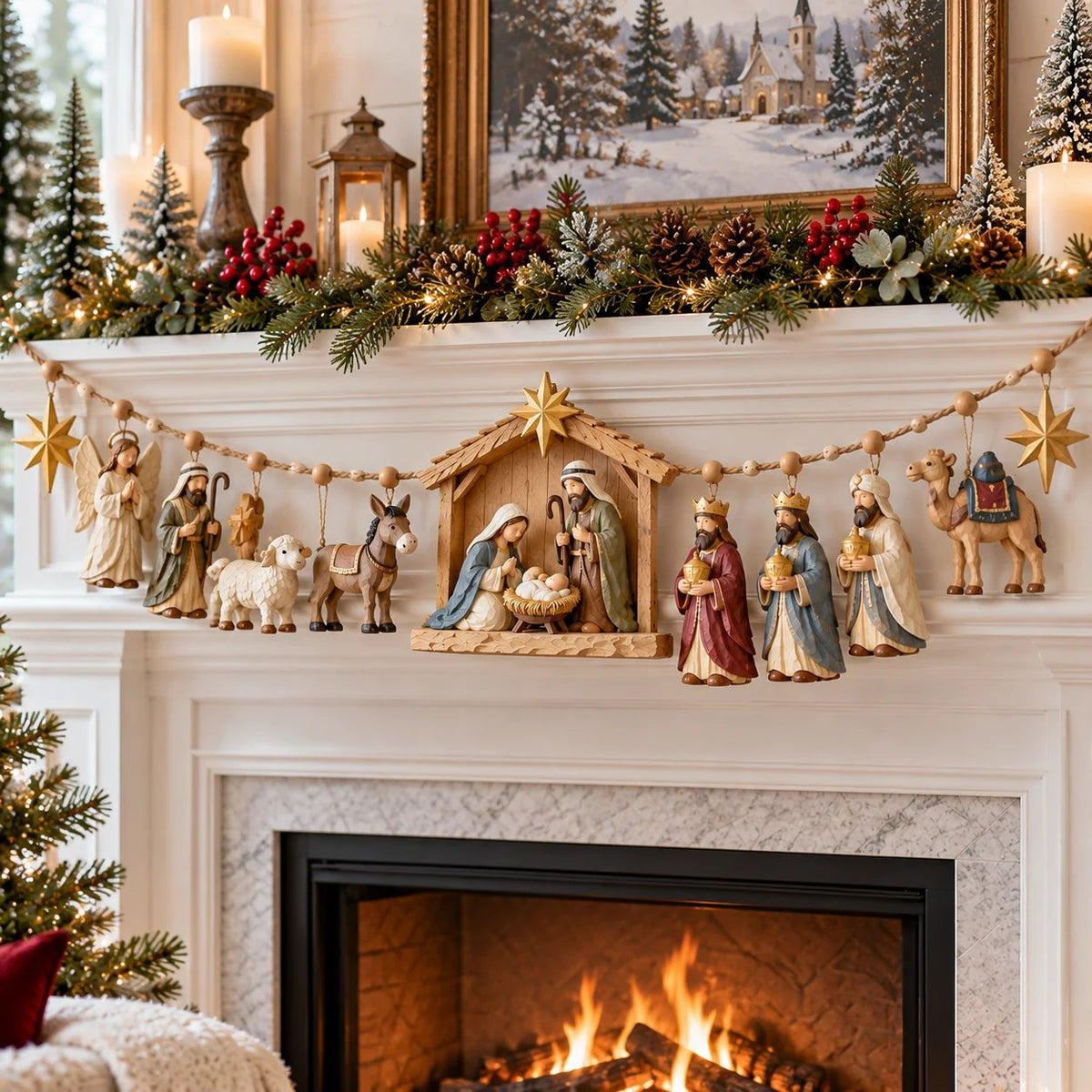 ✝️ The Night Hope Was Born – Bethlehem Nativity Christmas Garland