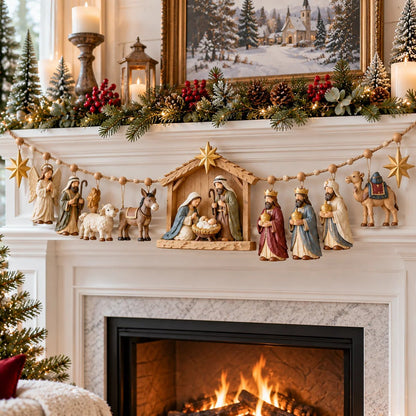 ✝️ The Night Hope Was Born – Bethlehem Nativity Christmas Garland