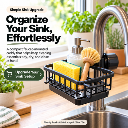 🧽✨Faucet-Mounted Kitchen Sink Organizer