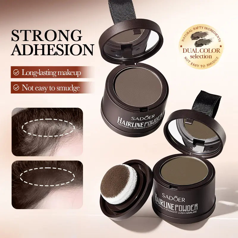 Hairline Powder - Strong Adhesion, Long-Lasting Formula, 2-Color Selection, Smudge-Free Haircare for Hair Gaps Fixing & Root Touch-Ups
