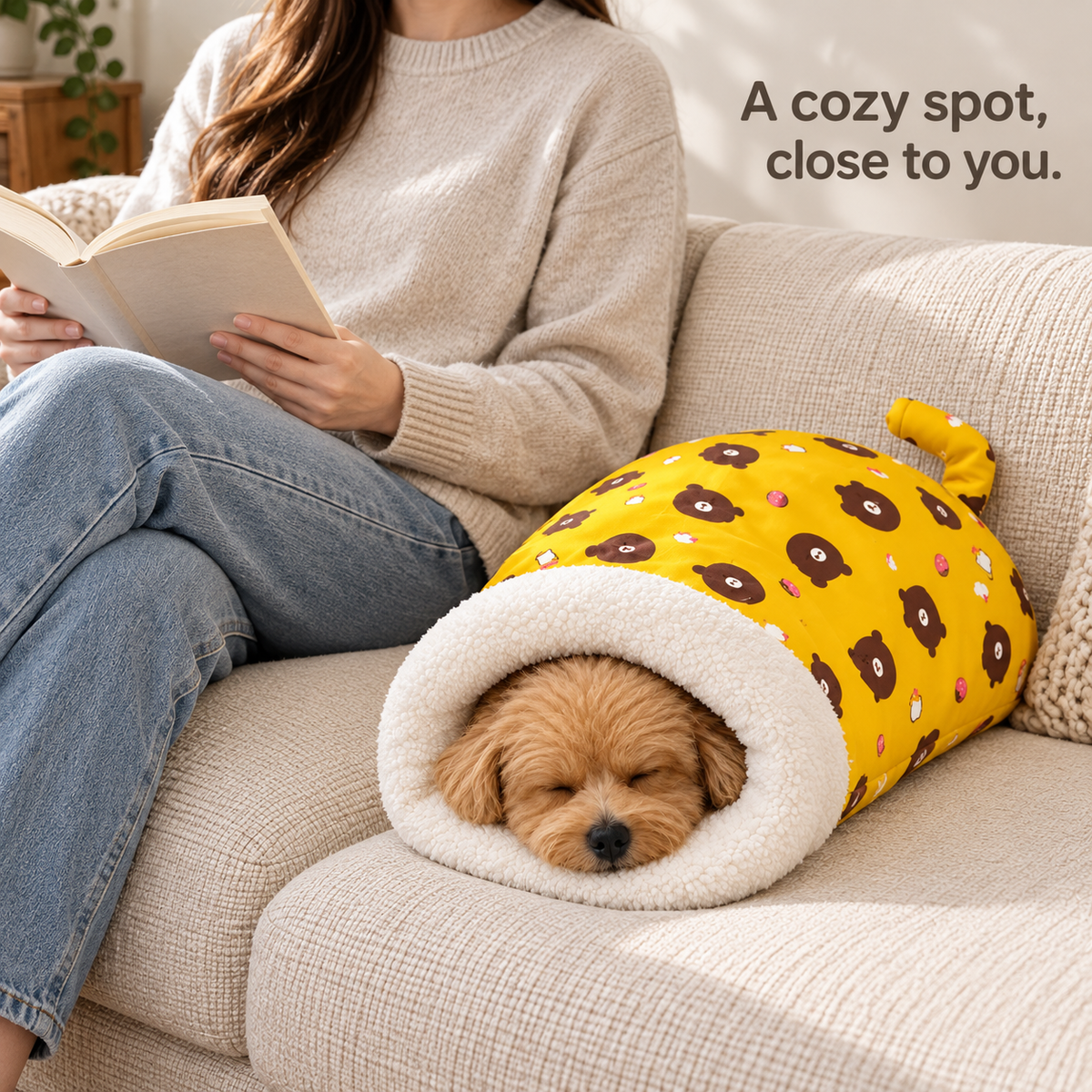 🐾 Cozy Fleece Pet Sleeping Bag – Soft Snuggle Bed for Cats & Small Dogs 💤