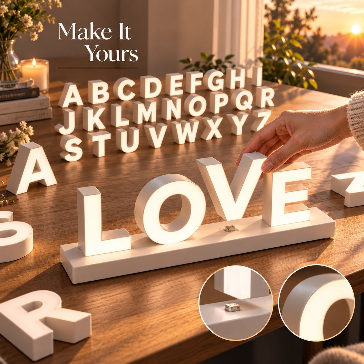 Reconfigurable Magnetic LED Letter Light | For desk & event decor✨🎁