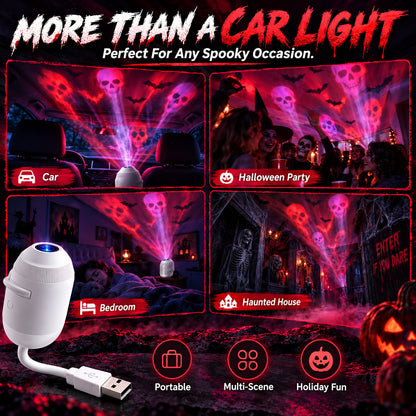 🔥24-Disc USB Car Interior Horror Projector Lamp