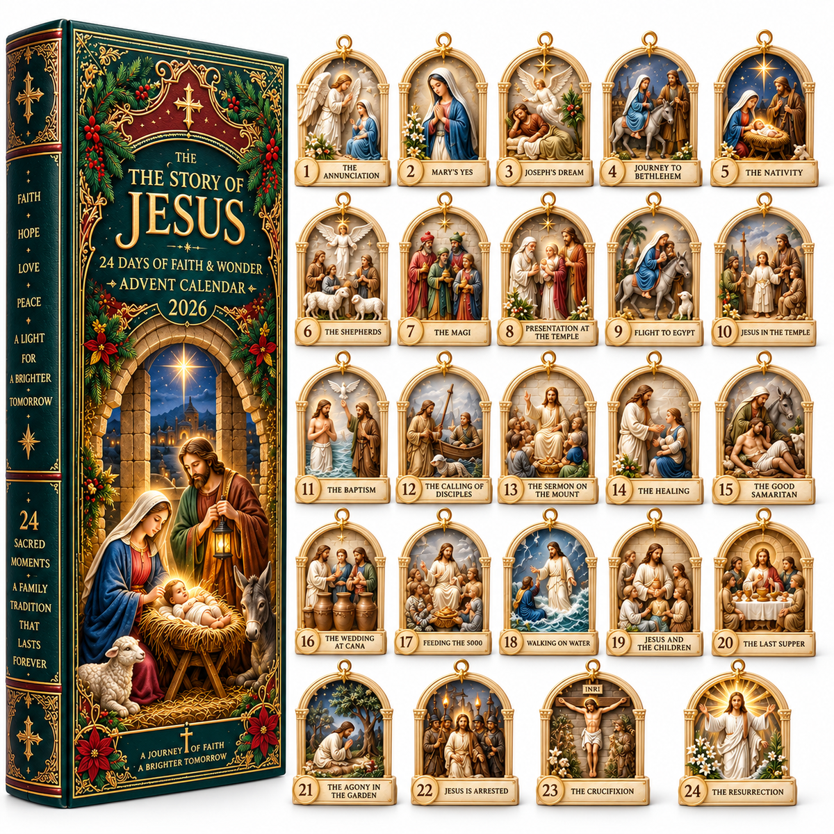 Story of Jesus 2026 – 24 Days of Faith & Wonder Advent Calendar with 24 Unique Biblical Scene Miniatures
