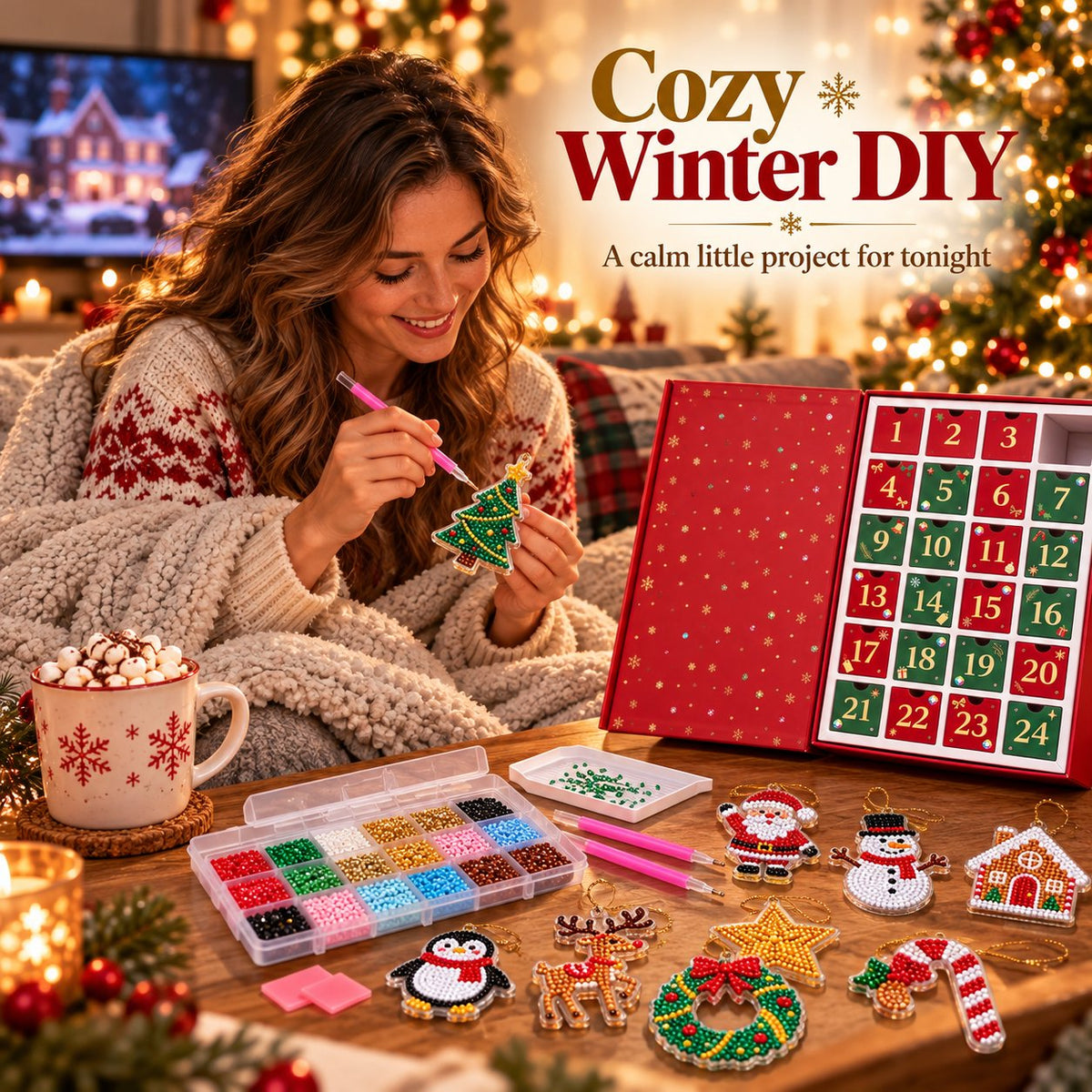 Diamond Painting Advent Box | 24 Little Handmade Treasures For Christmas