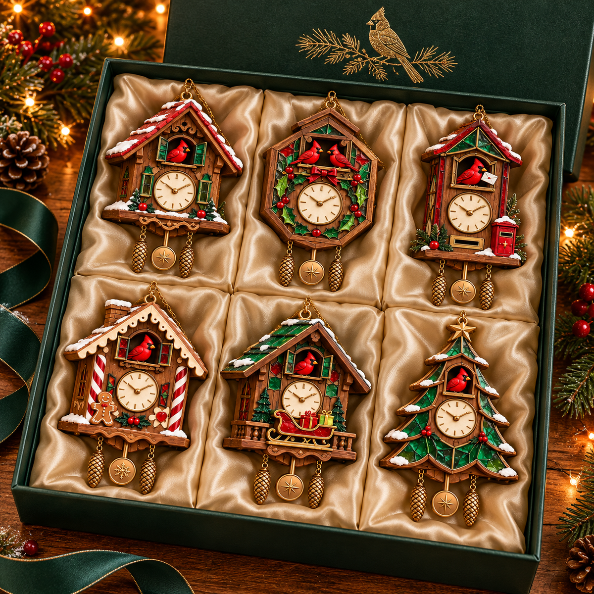🎄 Limited-Time Christmas Sale | 2026 Red Cardinal Cuckoo Clock Ornaments – Set of 6 Vintage-Inspired Designs for a Nostalgic Holiday Tree & Thoughtful Gifting ❤️