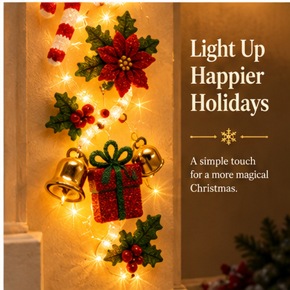 ⏳ Last day! 49% OFF – 🎅MerryCascade Glowing Christmas Door Hanger
